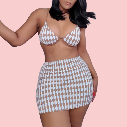 Printed Swimsuit 3-Piece Set