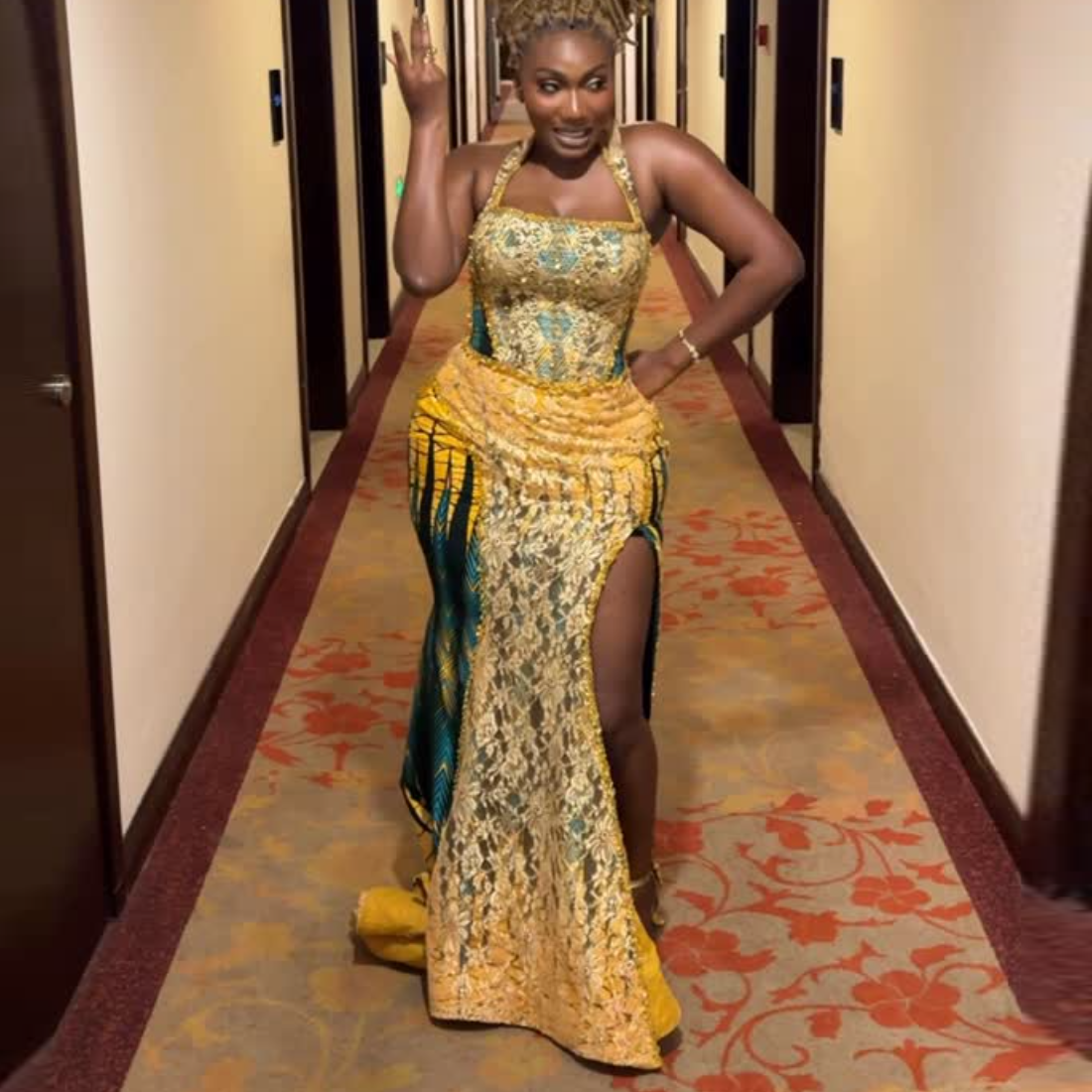 Yellow Embroidered Camisole Maxi Dress