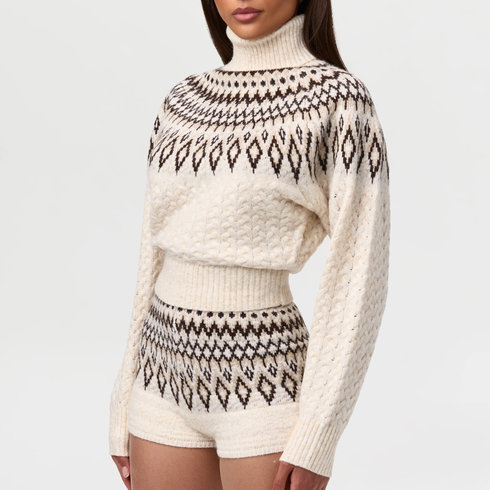 Knit Fair Isle Two-Piece Set