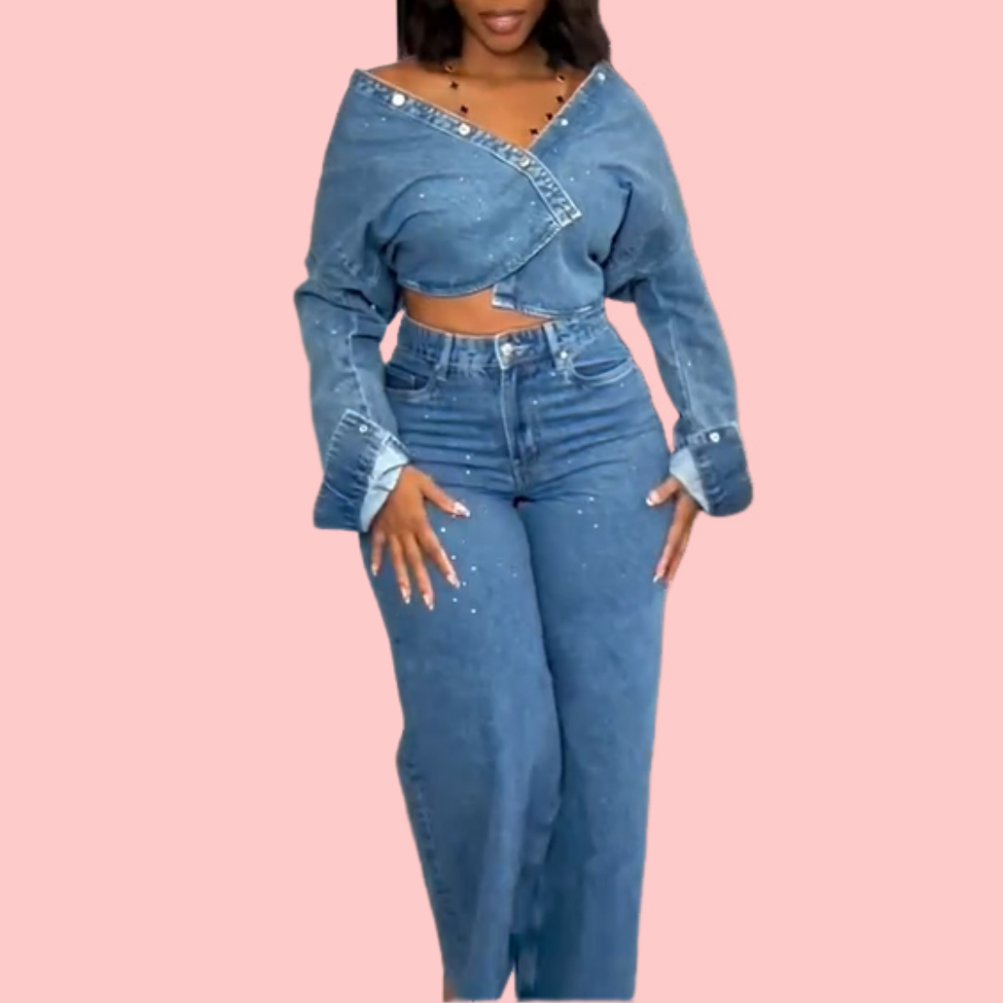 Blue Denim Shirt & Jeans Set