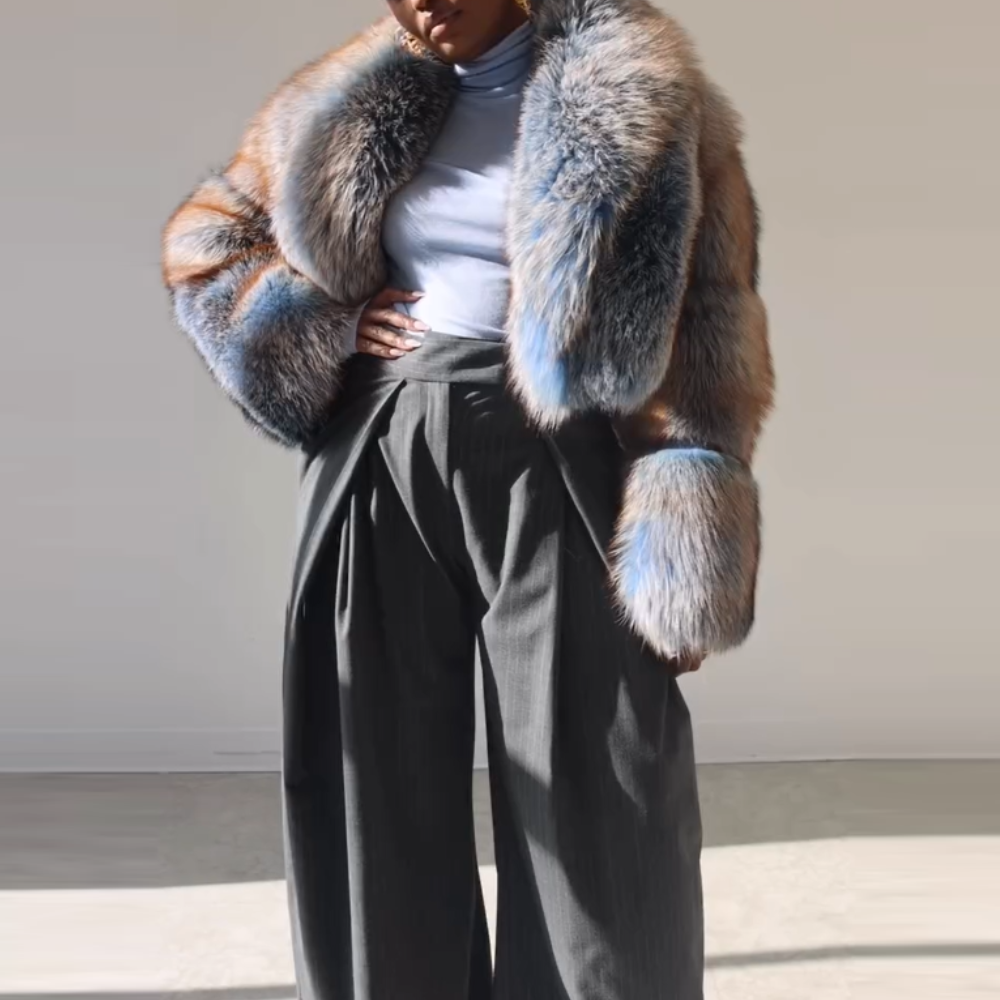 Gradient Fur Short Jacket