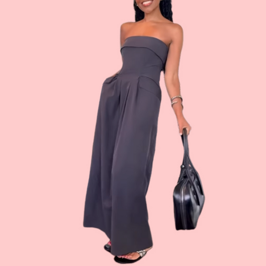 Plunge Pocket Wide Leg Jumpsuit