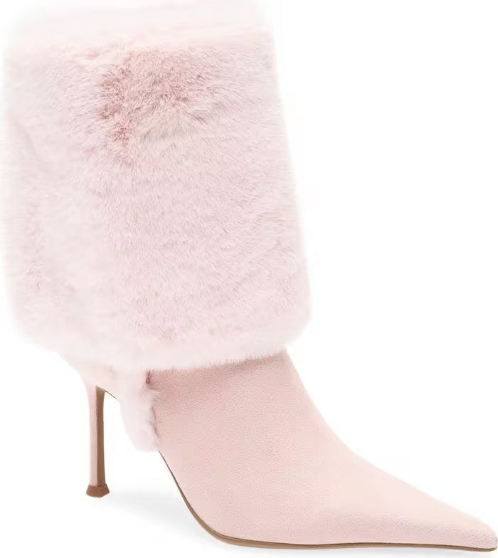 Fur-trimmed Pointed-toe High Heels