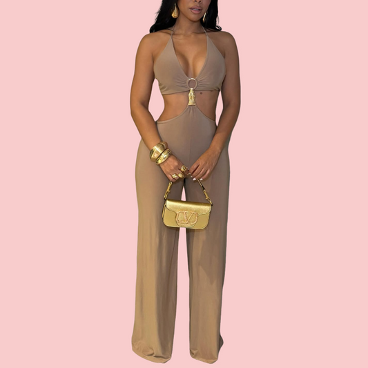Sexy Hanging Neck Cutout Jumpsuit