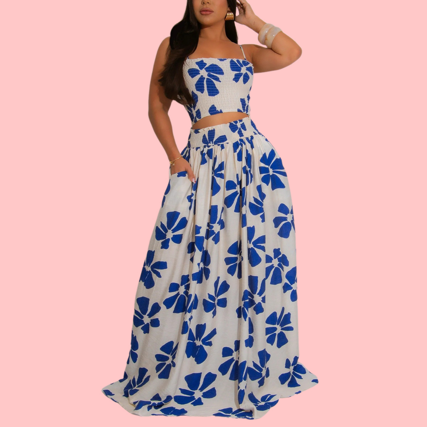 Floral Print Camisole Top & Skirt Set
