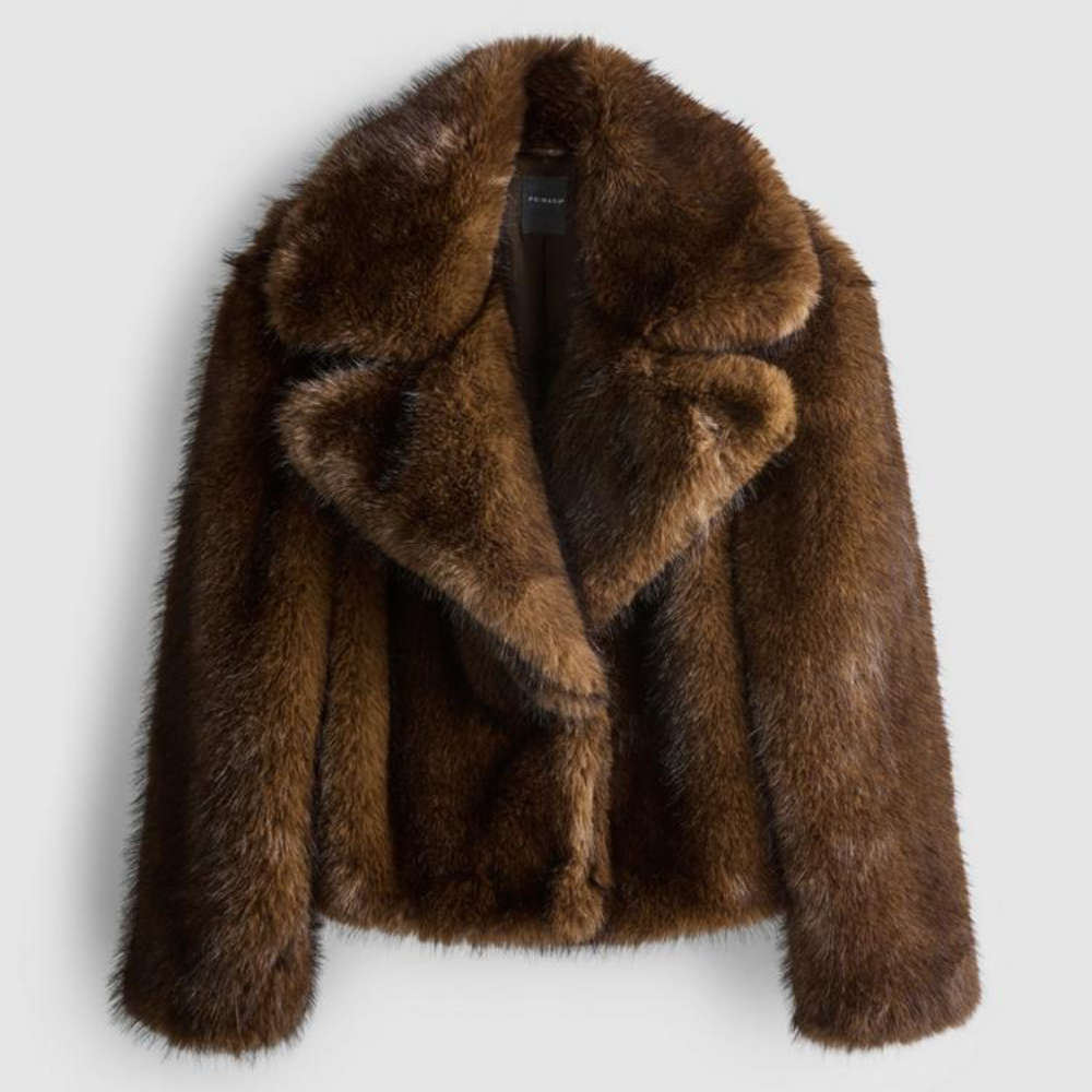 Brown Collared Fur Coat