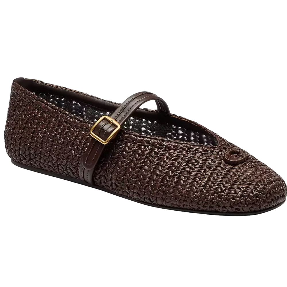 Brown Woven Ballet Flats