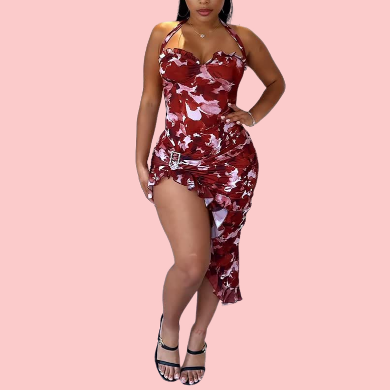 Real Romantic Mesh Ruffled Maxi Dress