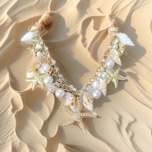 Ocean Shell Decorative Chain Slippers