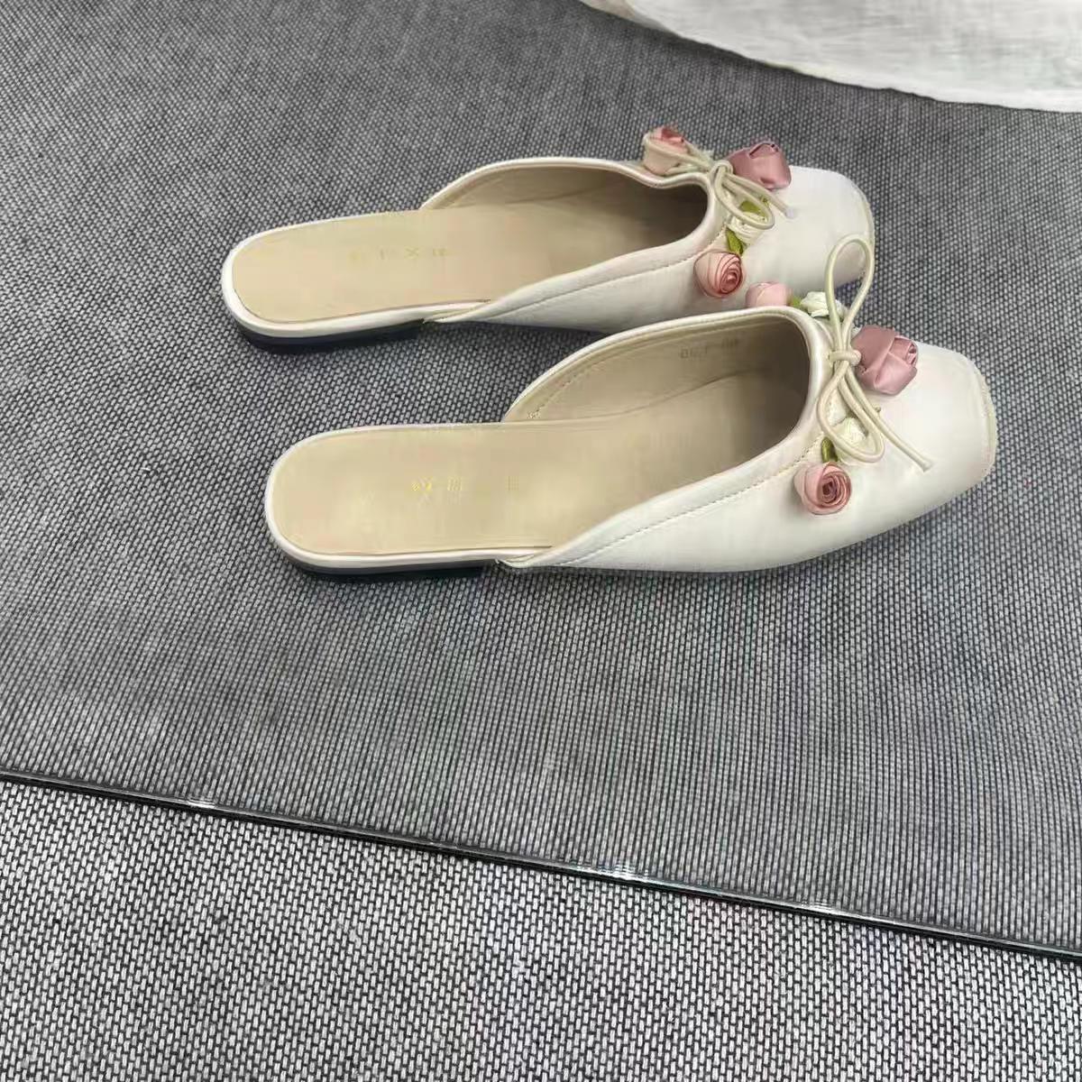Floral Flat Toe Slippers
