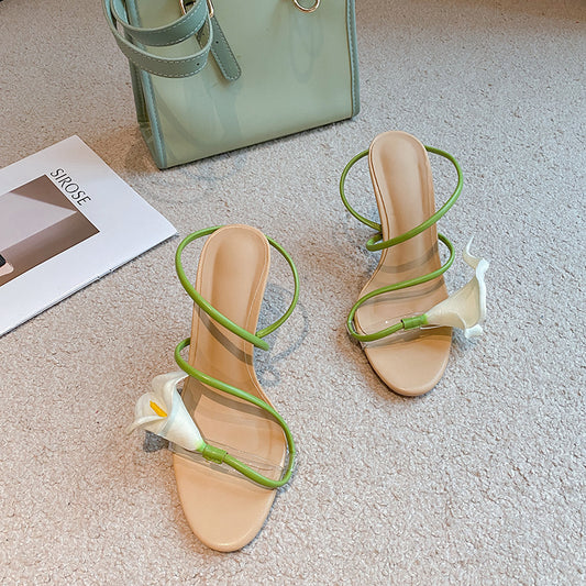 Floral Vine High Heeled Sandals