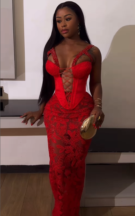 Red Floral Cutout Maxi Dress