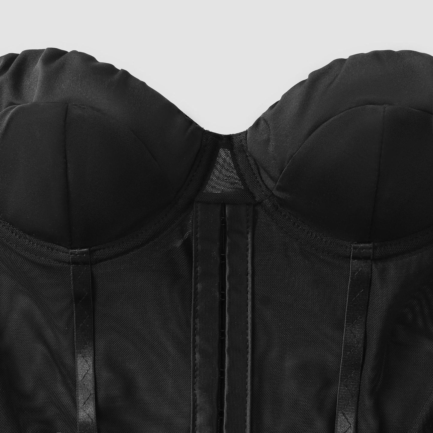 Black Sheer Hollow Fluttering Mini Dress