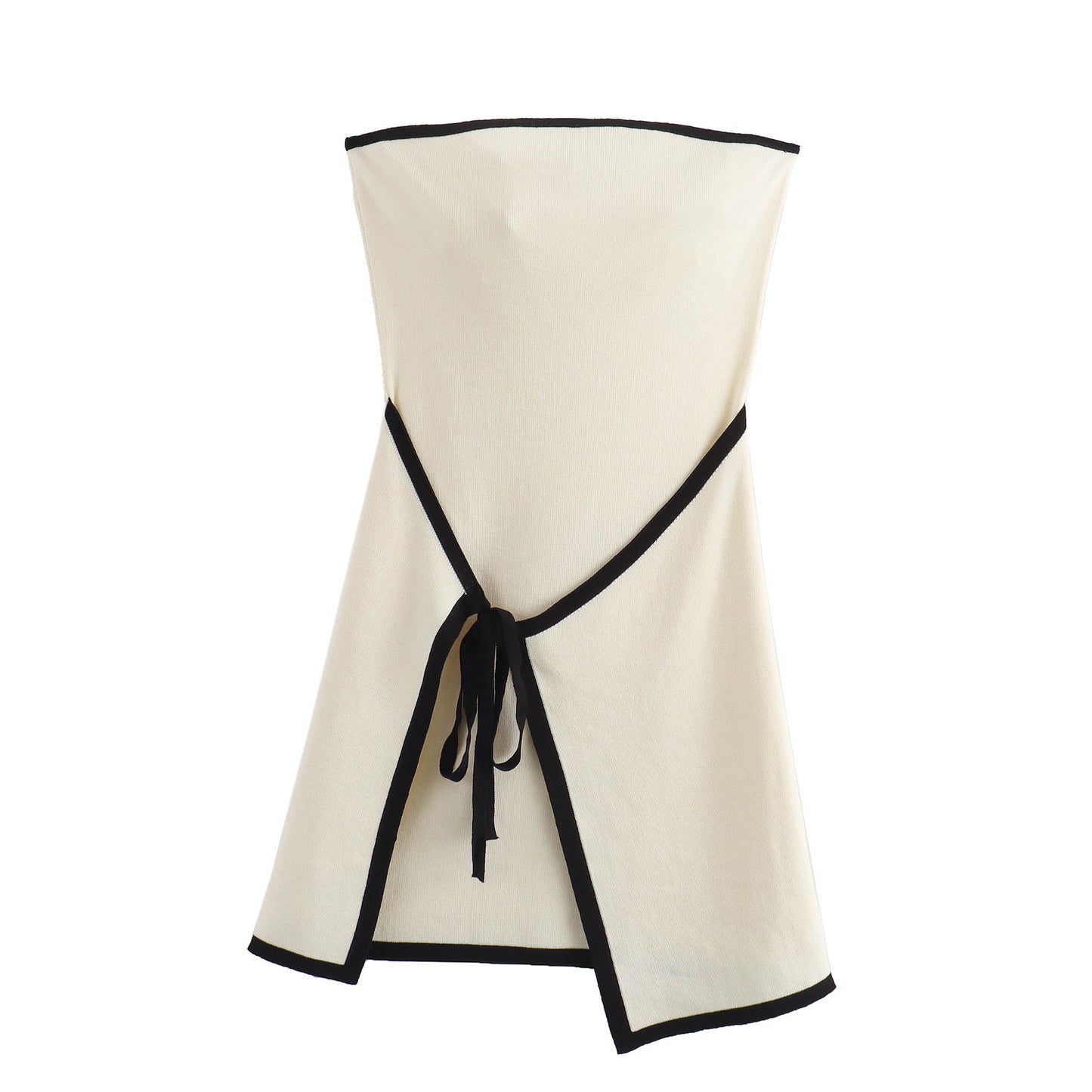 Solid Color Sheath Tie Mini Dress