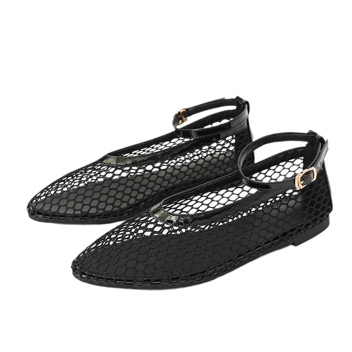 Solid Color Strappy Hole Shoes
