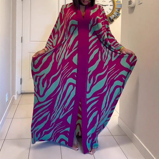 Colorblocked Floral Printed Robe