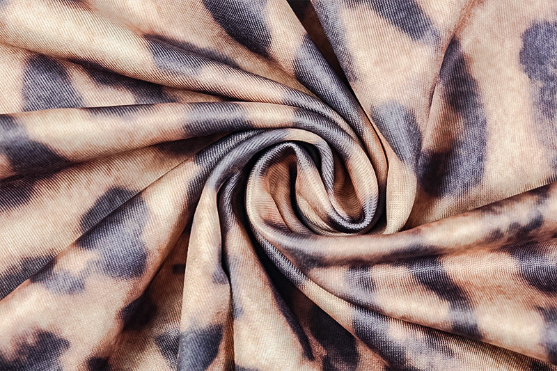 Campbell Leopard Foil Cowl Neck Mini Dress
