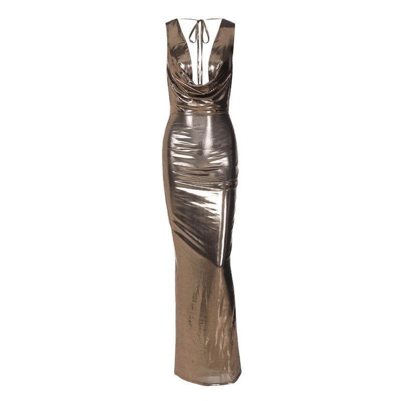 Kendall Front & Back Cowl Drop Maxi Dress