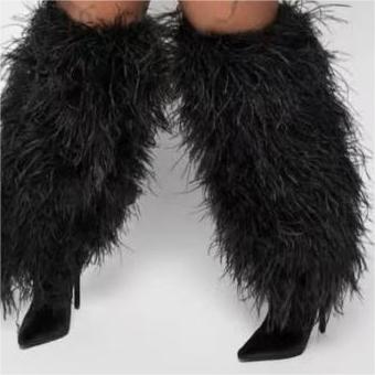 Fur Trimmed Heeled Long Boots