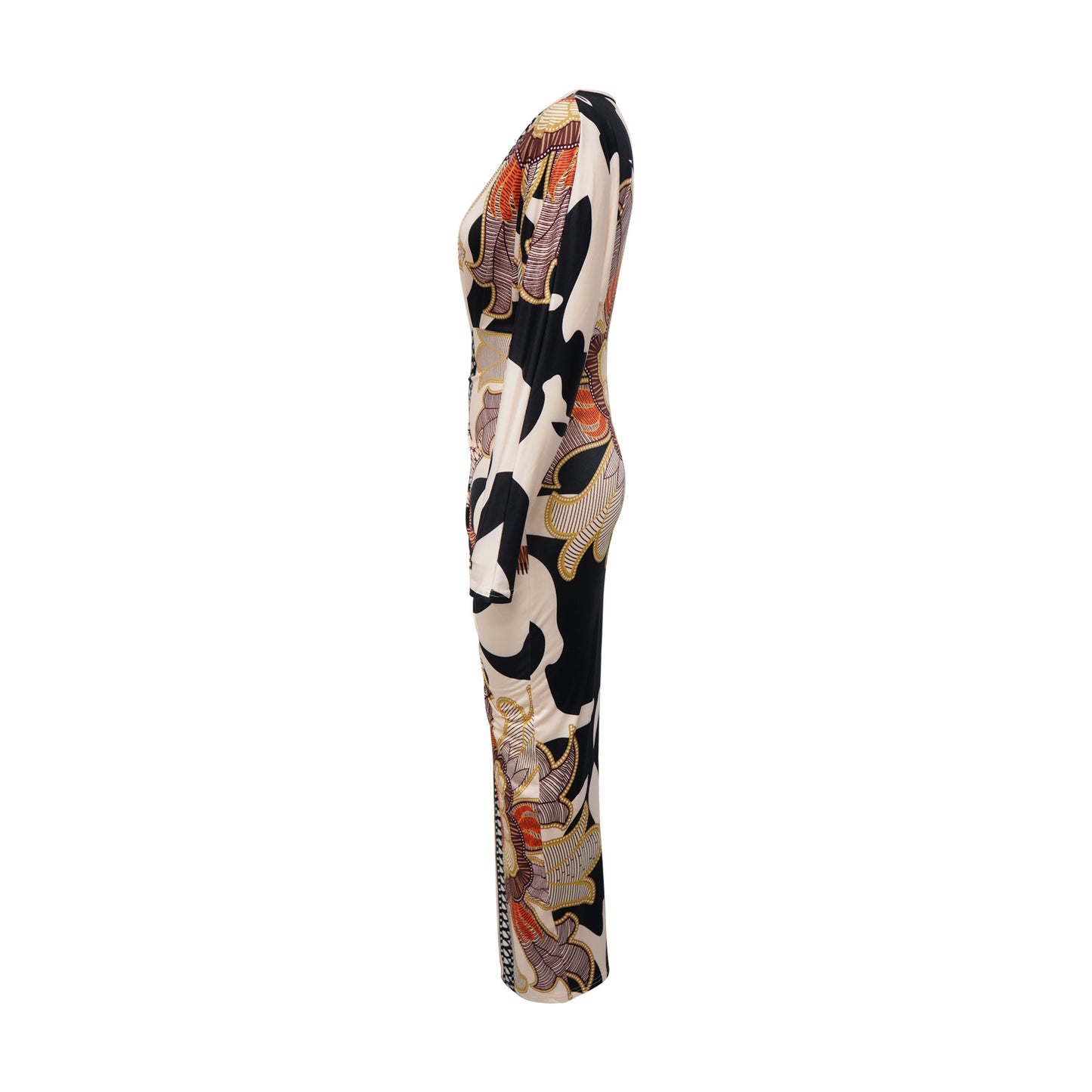 Sexy V-Neck Floral Print Split Maxi Dress