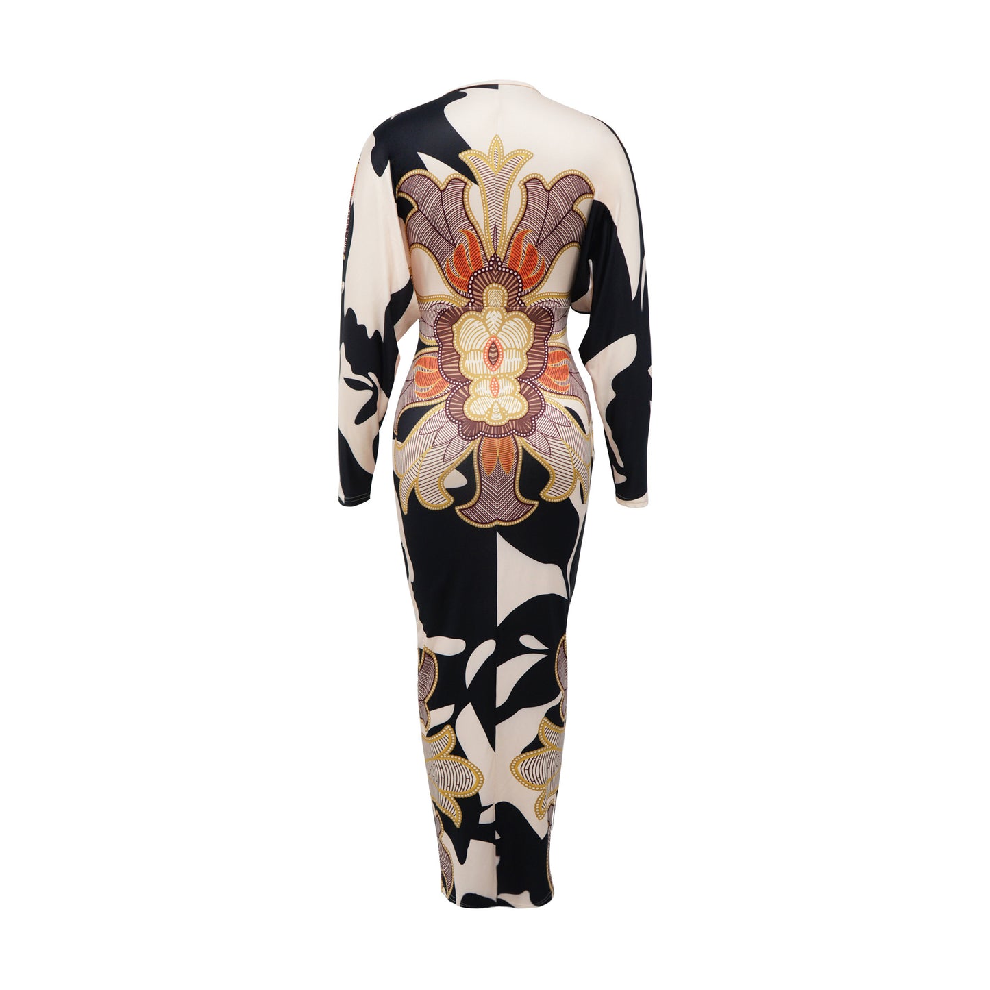 Sexy V-Neck Floral Print Split Maxi Dress