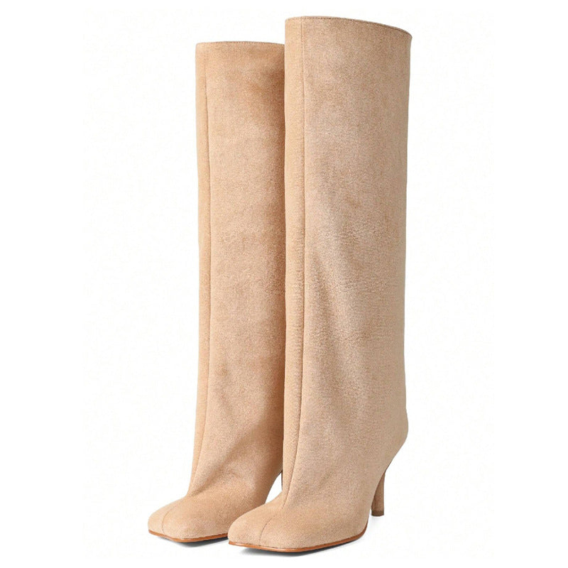 Suede High Heeled Boots