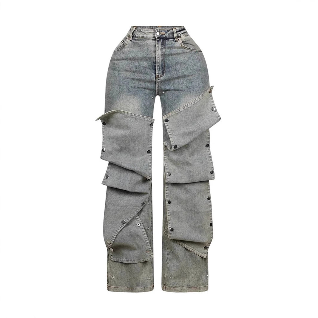 Detachable Concealed Snap Jeans