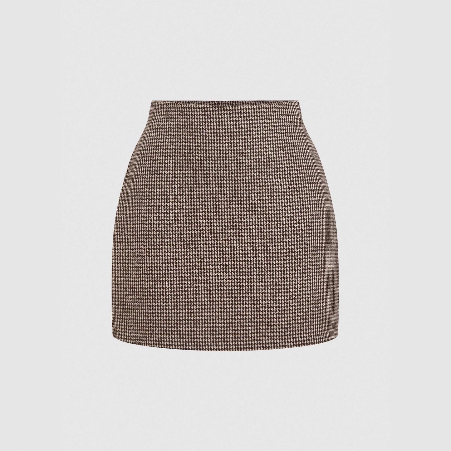 Checkered V-Neck Jacket & Skirt Set