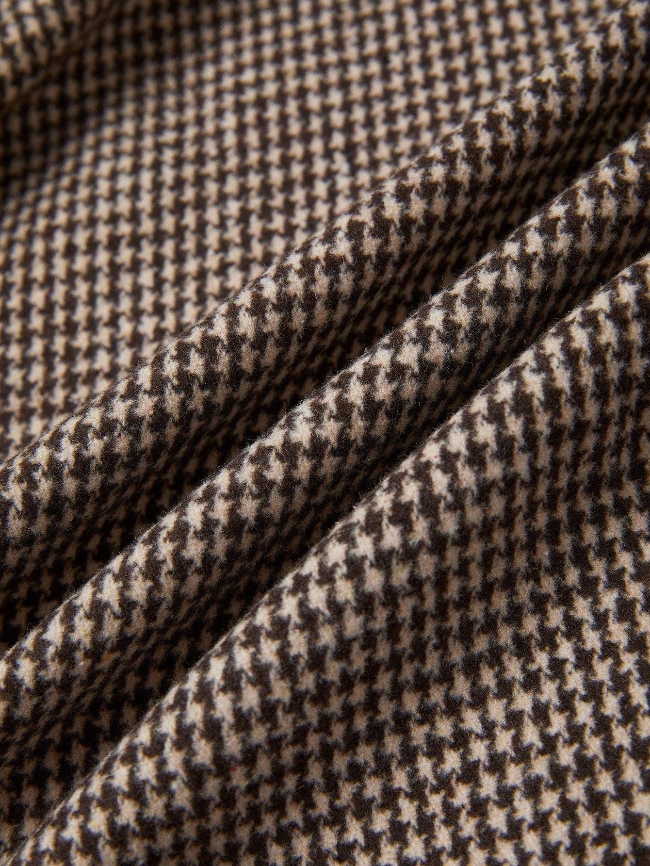 Checkered V-Neck Jacket & Skirt Set