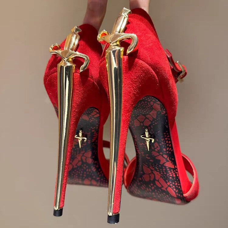 Metal Dagger-Adorned High Heels