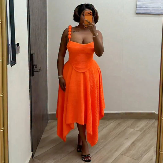 Solid-Color Tank Top & Skirt Two-Piece Set