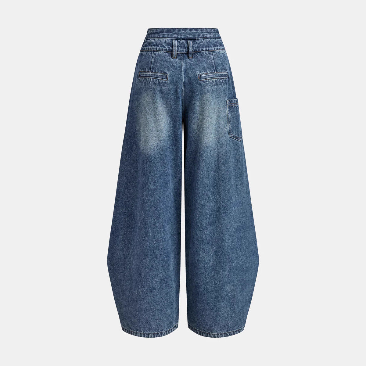 Asymmetrical-seamed Distressed Denim Jeans