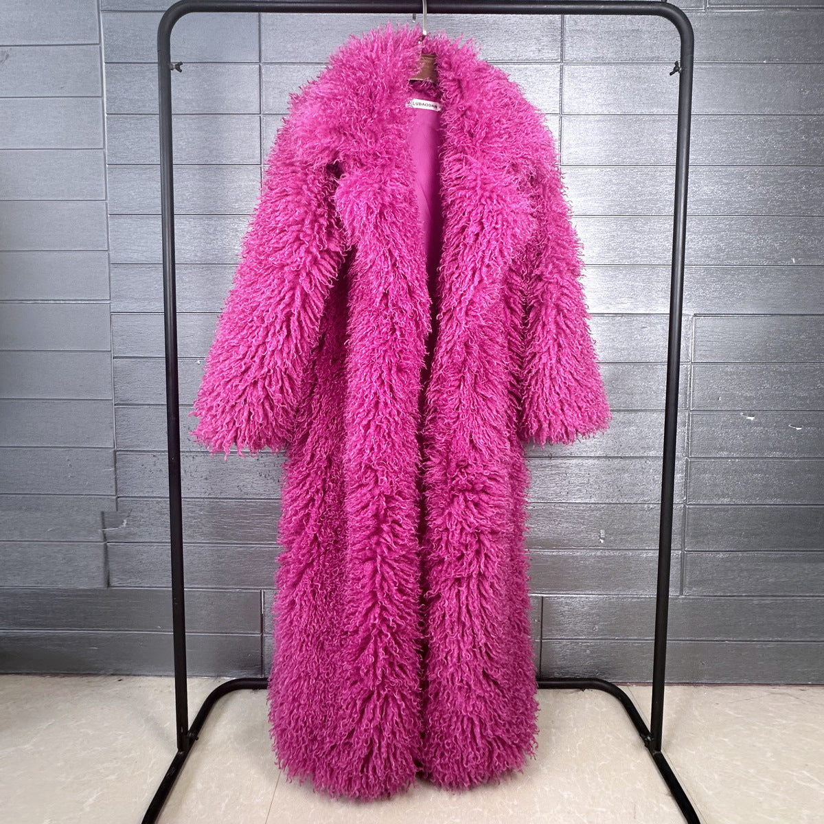 Solid-Color Faux Fur Puffer Coat