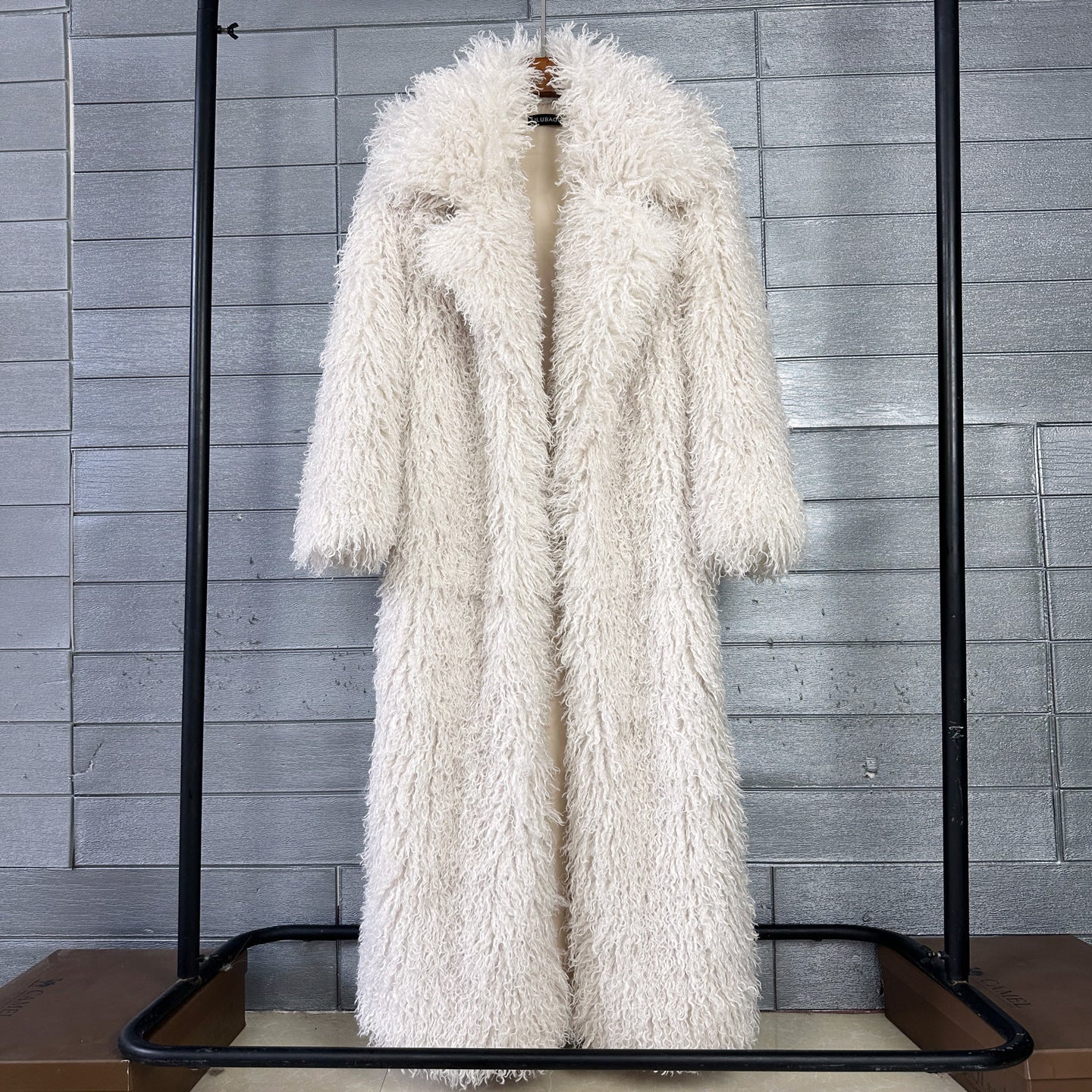 Solid-Color Faux Fur Puffer Coat