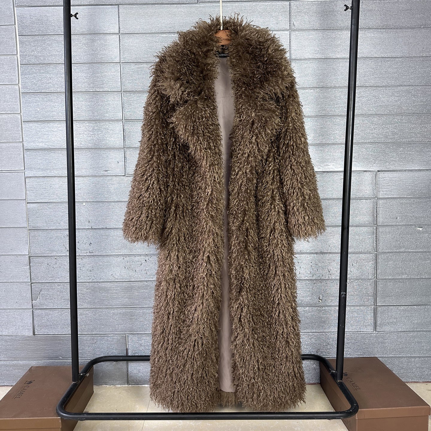 Solid-Color Faux Fur Puffer Coat