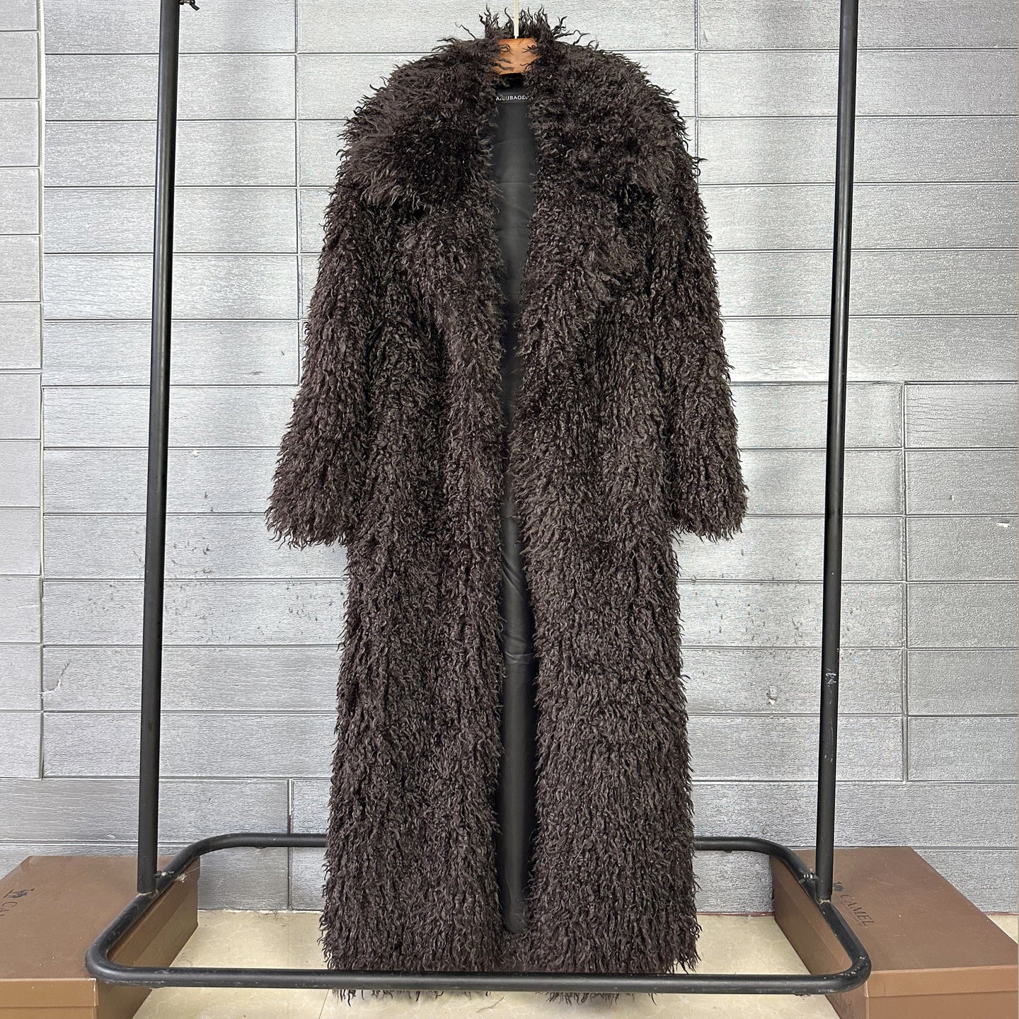 Solid-Color Faux Fur Puffer Coat