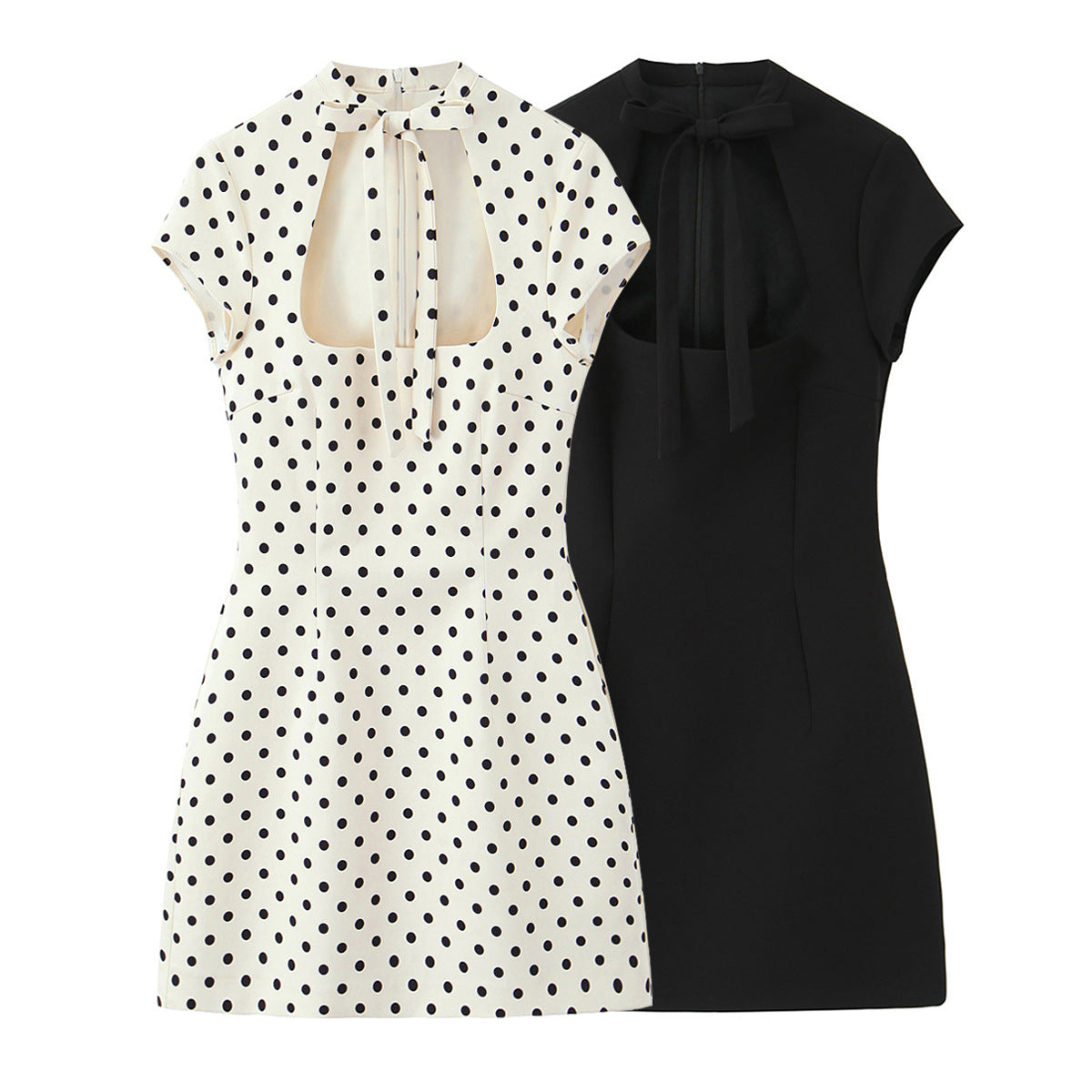 Lace-Up Bow Mini Dress