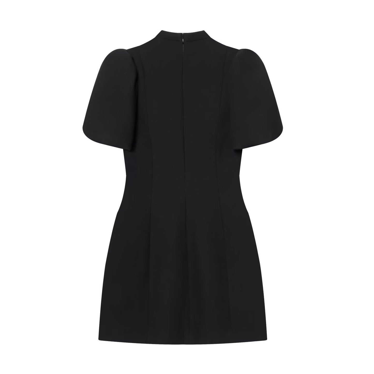 Black Puff Sleeve Pocket Dress + White Skirt