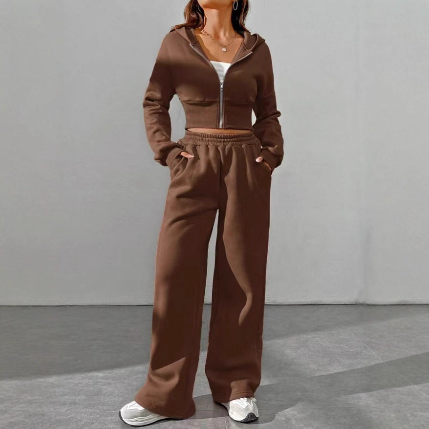 Cropped Hooded Sweatshirt Set