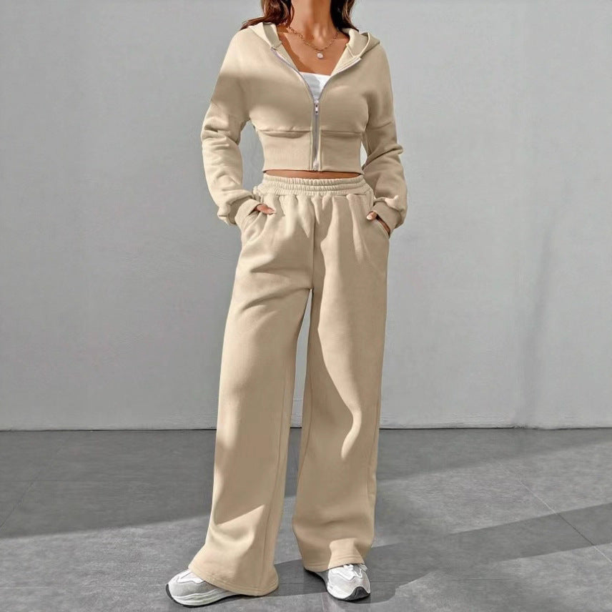 Cropped Hooded Sweatshirt Set
