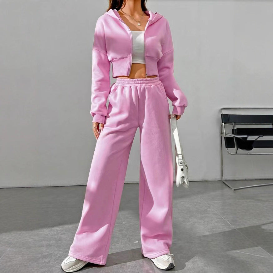 Cropped Hooded Sweatshirt Set