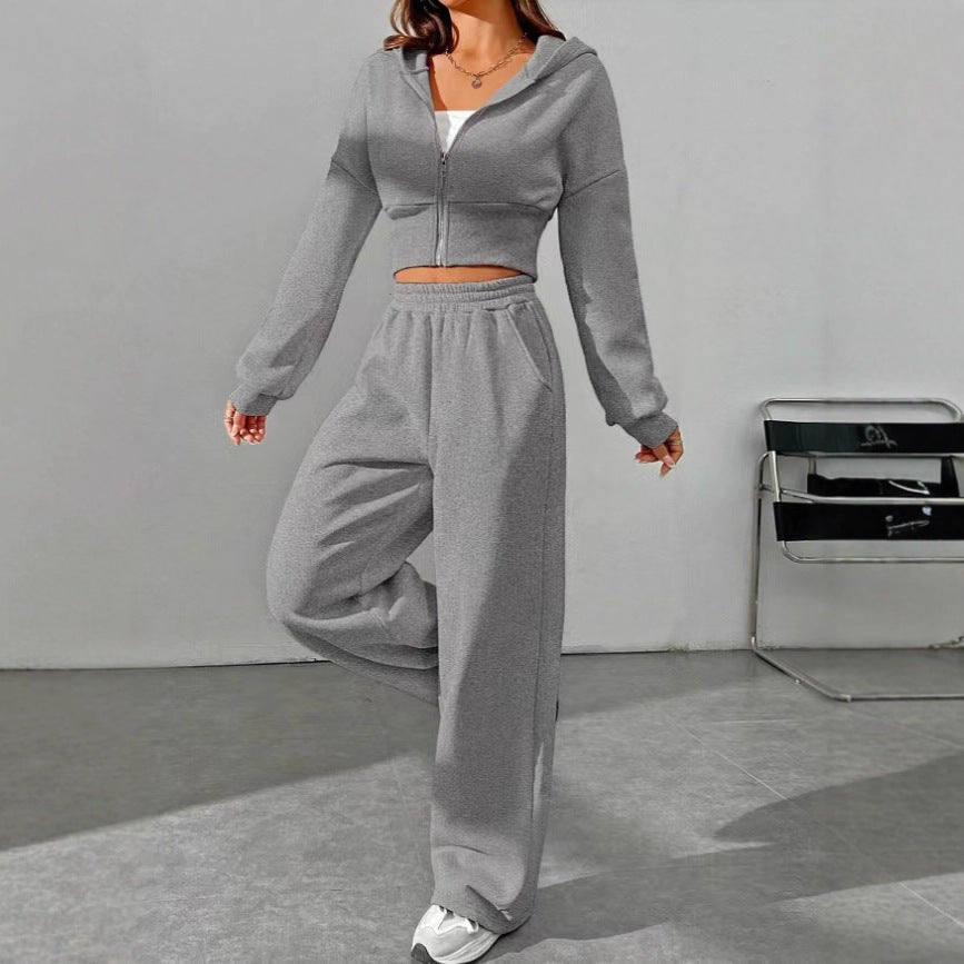 Cropped Hooded Sweatshirt Set