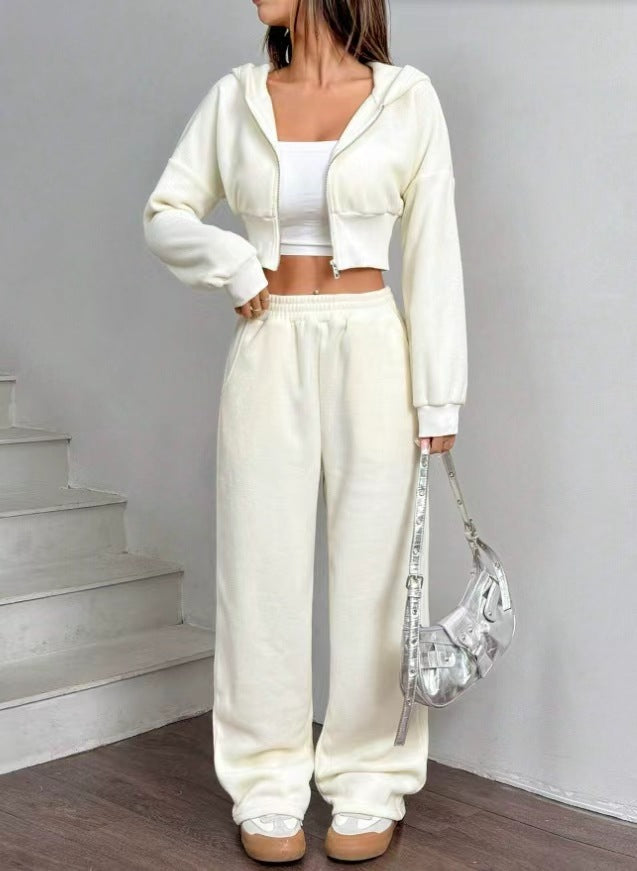 Cropped Hooded Sweatshirt Set