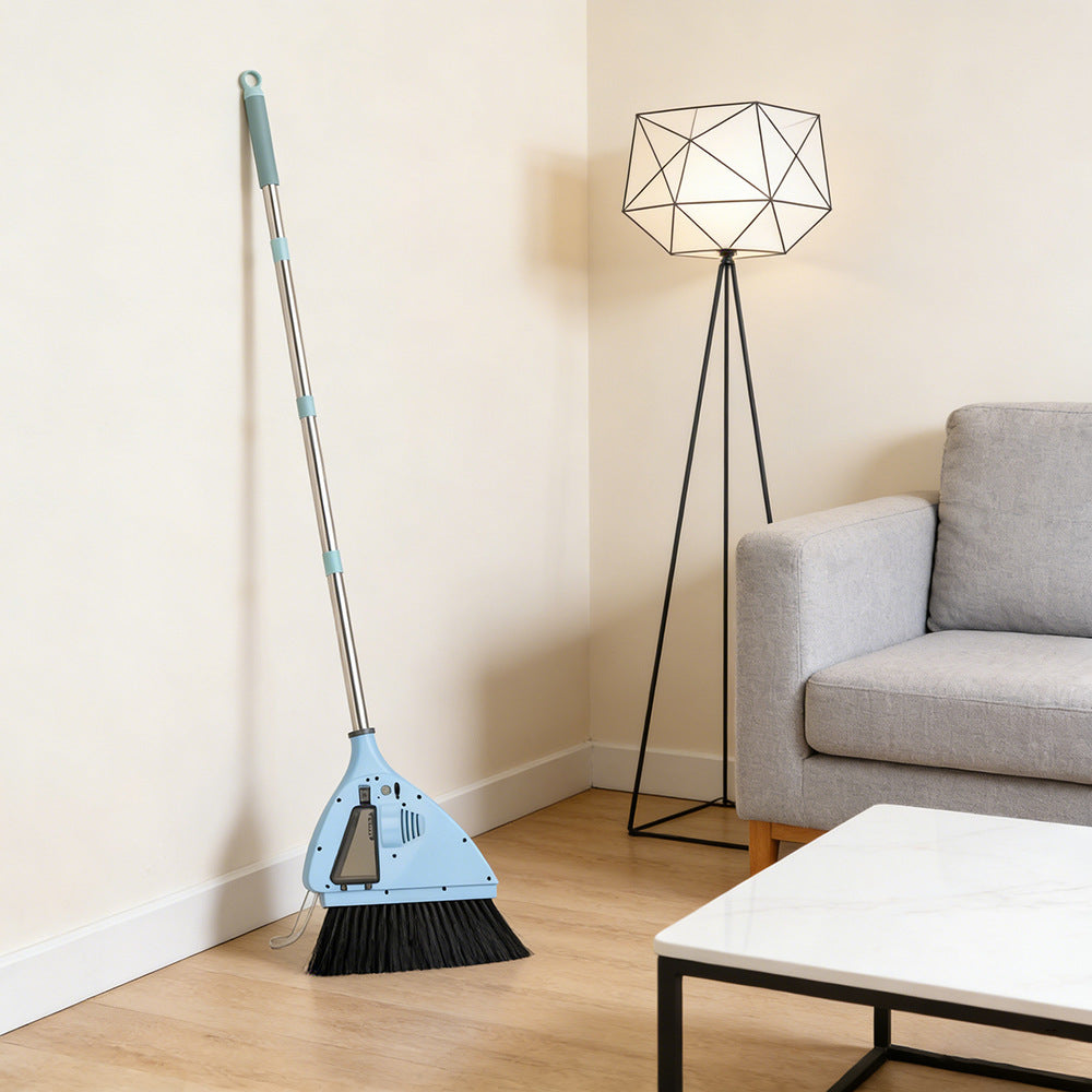 Rosvola Vacuum Broom, 2 in 1 Strong Suction Cordless Sweeper Broom, USB Charging Quiet Floor Sweeper, Broom Vacuum Sweeper for Bedroom, Living Room, Office, Hotel