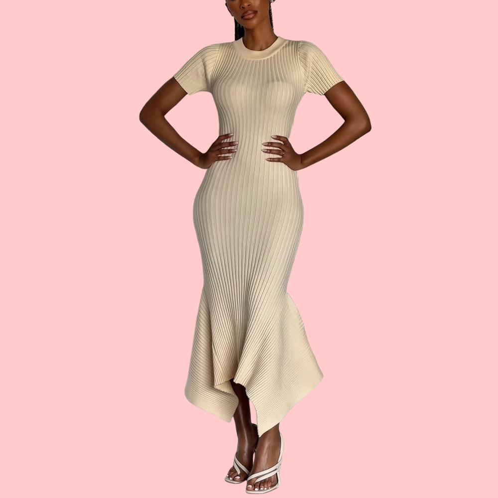 White Knit Elegant Maxi Dress