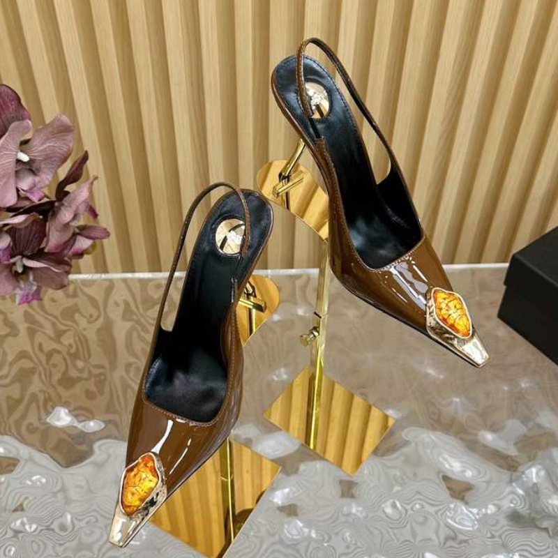 Pointed Toe Jeweled High Heels
