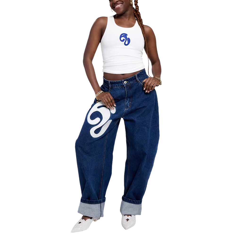 Printed Denim Jeans