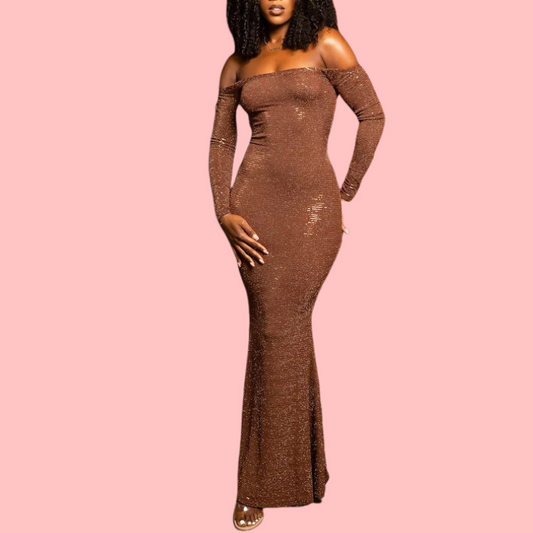Strapless Sparkling Wrap Dress