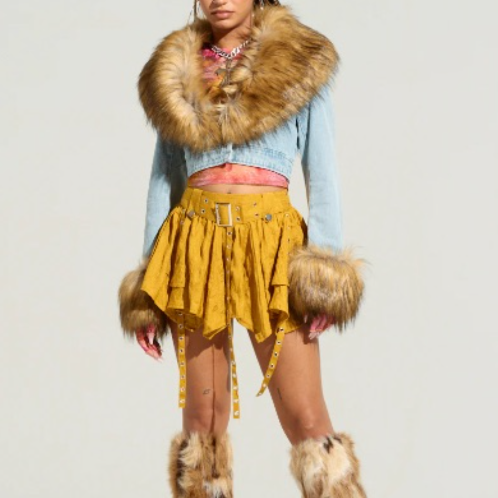 Gisele Cropped Fur Trim Jacket