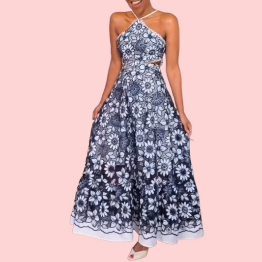 Floral Printed Hanging Maxi Dress